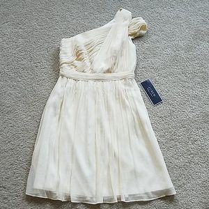 NWT J Crew 100% silk one shoulder dress